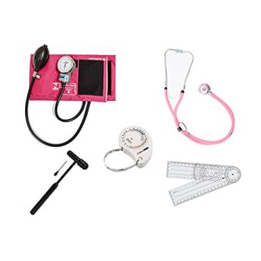 Imagem de Kit Fisioterapia Completo + Goniometro Martelo Buck Trena (Rosa)