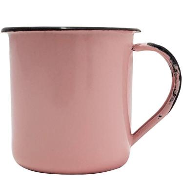 Imagem de Caneca Xícara de 70ml Chá Café Esmaltadas Agata Cozinha Rosa