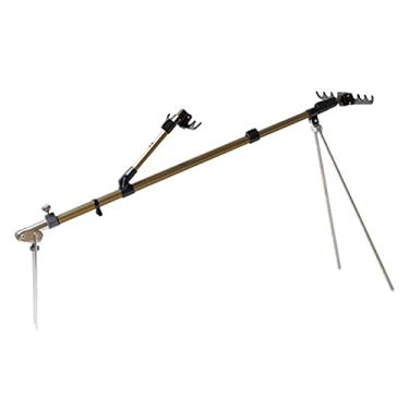 Imagem de Barraca de pesca Alumínio Alumínio Suporte de pesca de torre dupla multifuncional Suporte de haste de pesca multifuncional Taiwan Rack de rack de barra de barra de barra inserida Suporte para vara de
