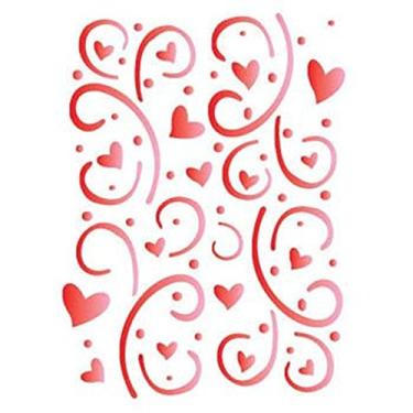 Imagem de Stencil de Acetato para Pintura OPA Simples 15 x 20 cm - 376 Estamparia Corações