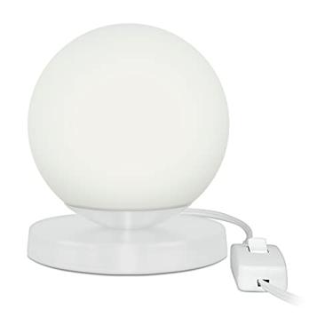 Imagem de Luminária Abajur de mesa Globo Orby Branco Base Redonda