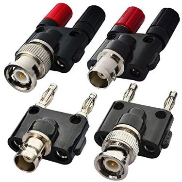 Imagem de onelinkmore Adaptador Coaxial BNC Banana 4 Portas Divisor Coaxial RF Conector BNC Banana Adaptador