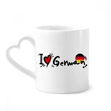Imagem de I Love German World Flag Heart Mug Coffee Ceramic Drinkware Glass Heart Cup