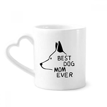 Imagem de Best Dog Mom Ever Quote DIY Design Caneca Café Cerâmica Copo de Coração de Vidro
