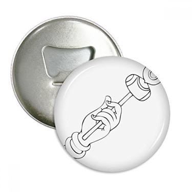 Imagem de Desenho de linha de mão de cultura com padrão simples abridor de garrafas ímã de geladeira emblema multifuncional