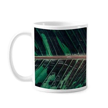 Imagem de Simpol Caneca de cerâmica com foto de planta de folha de bananeira cerâmica xícara de porcelana de café