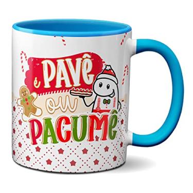 Imagem de Caneca Flork de Natal Frase Engraçada Pavê ou Pacumê (Azul)