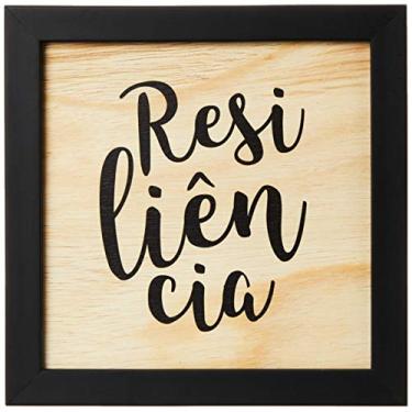 Imagem de Arte Maníacos Quadro Decorativo em Madeira Resilência Fundo Branco - 32,5x23cm (Moldura caixa em laca preta)