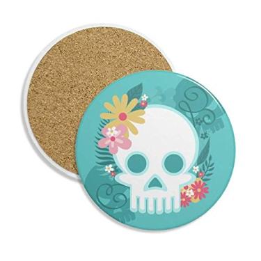 Imagem de Caneca de porta-copos com ilustração de crânio Morto-Morto do México Caneca de proteção de mesa Pedra absorvente