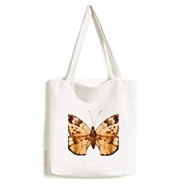 Imagem de Borboleta com asas marrons sacola de lona, bolsa de compras, bolsa casual