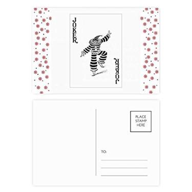 Imagem de Baralho Coringa Preto Padrão Natal Flor Celebração Cartão Postal Blessing Card