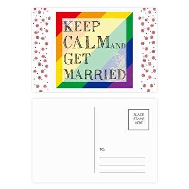 Imagem de LGBT Bandeira de arco-íris Get Married Natal Flor Celebração Cartão postal Bênção Cartão postal