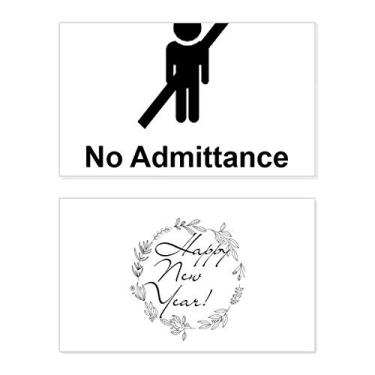 Imagem de No Admittance Black Symbol Pattern New Year Festival Greeting Card Bless Message Present