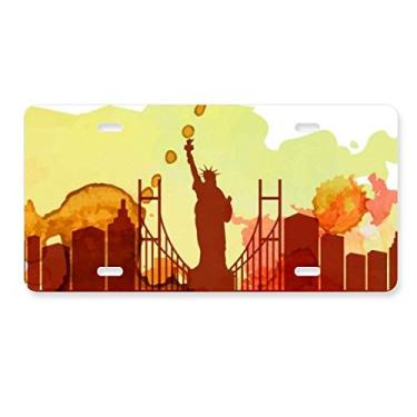 Imagem de DIYthinker USA America New York City Liberty placa de carro decoração de carro acessório de aço inoxidável