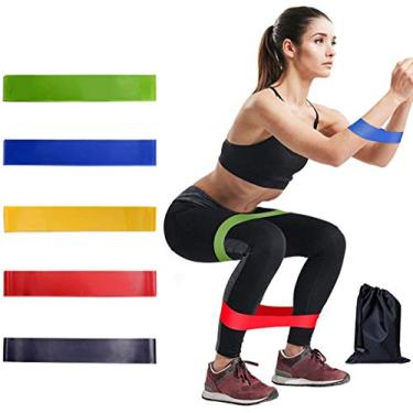 Imagem de Faixas de Resistência Behline - Conjunto de 5 Faixas de Exercícios de Látex para Pernas, Bumbum e Músculos, Ideal para Fitness em Casa, Ioga, Academia, Alongamento e Treinamento