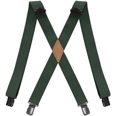 Imagem de Suspensório Suspensório Adulto Masculino Suspensório Masculino Suspensório Largo 4 Clipes Alças Elásticas Suspensórios De Trabalho Tipo X Alça Ajustável Jockstrap Masculino,Exército Verde,YUYANAIA