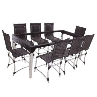 Imagem de 6 Cadeiras Haiti E Mesa De Jantar Haiti Em Alumínio Para Cozinha, Jard