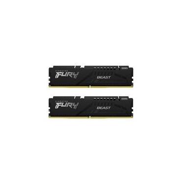 Imagem de Memória RAM Kingston Fury Beast, 32GB (2x16GB), 6000MHz, DDR5, CL40, para Intel XMP, Preto - KF560C40BBK2-32