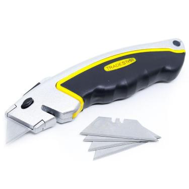 Imagem de Estilete Profissional Metal Trapezoidal 18mm Com 5 Lâminas