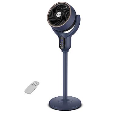 Imagem de Ventilador de chão 360° temporização 3Gear controle remoto pedestal ventiladores para escritório em casa todo o quarto circulador de ar refrigerador elétrico doméstico, azul, 90 cm