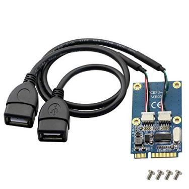 Imagem de Adaptador USB Mini PCI-E para Dual 5 Pinos 2 Prots, Mini PCI Express para 5 Pinos 2 Portas Fêmea USB2.0 Cartão Conversor Cartão de Expansão para Mouse Receptor USB Sem Fio, Adaptador Bluetooth USB