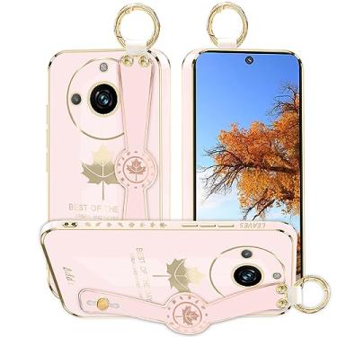 Imagem de Kainevy Capa de telefone para Realme 11 Pro Plus capa estética de silicone à prova de choque para mulheres capa protetora Realme 11 Pro Plus capa fina com anel de pulso Starp design de folha de bordo