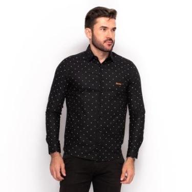 Imagem de Camisa Social Masculina Manga Longa Slim Gola Polo Botões-Masculino