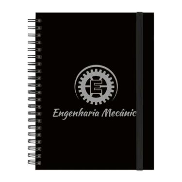 Imagem de Caderno Universitário Plus 12 Matérias Profissões Engenharia Mecânica (Preto e Prata)