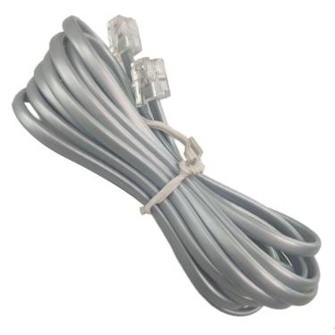 Imagem de Fio Telefonico Cabo Rj11 3 Metros Telefone Fixo Extensao
