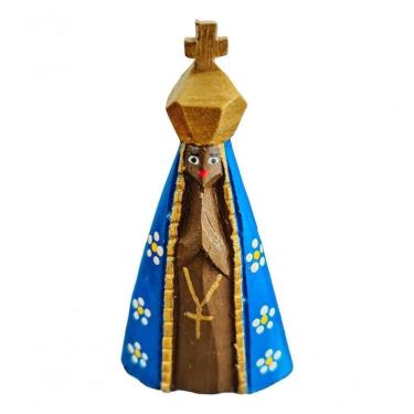 Imagem de Imagem Nossa Senhora Aparecida Em Madeira Entalhada A Mão Pequena