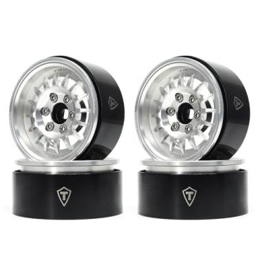 Imagem de TREAL 1.9 Beadlock Wheel Rims Heavy Duty Multi Spoke CNC 1.9 Inch Wheels(4P) for 1:10 RC Crawler TRX-4 SCX10 III SCX10 PRO SCX10 II -Type N(Silver)