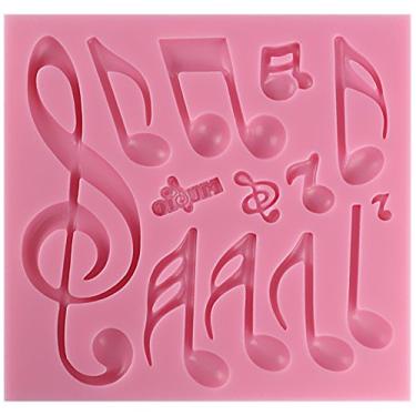 Imagem de Funshowcase Molde de silicone para notas musicais para decoração de bolos, argila de polímero, artesanato