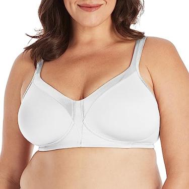 Imagem de Playtex Sutiã feminino 18 horas sedoso, macio e sem fio us4803 disponível com opção de pacote com 2, Branco, 40D