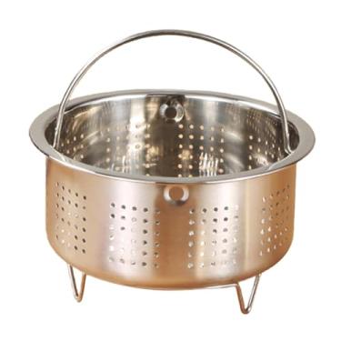Imagem de Ioensy Cesta de vapor de aço inoxidável, cesta de vegetais, filtro para panelas e potes, inserção de vapor para cozinha, bolinhos de casa, 13.8x8cm