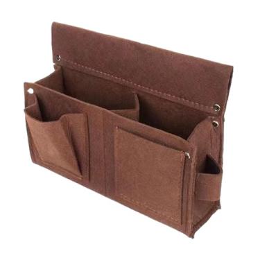 Imagem de Baoblaze Framers saco carpinteiro ferramenta cinto organizador cinto saco de ferramentas prego e bolsa de ferramentas para trabalhar madeira sem cinto, Marrom 26x19x8cm