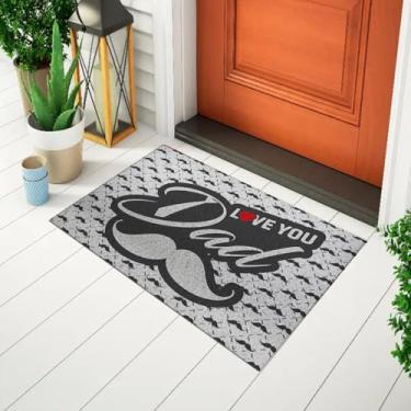 Imagem de Capacho De Porta Decorativo Tapete Divertido Estampado Frase - I Love You Dad Ca1353