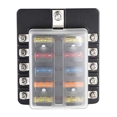 Imagem de Caixa de Fusíveis Terminal de Porca de 10 Vias, Suporte de Bloco de Fusíveis Com Indicador LED, Sistemas Elétricos DC, Veículos, Navios, Carro, Oceano, Pbt