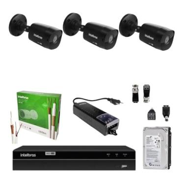 Imagem de Jogo Monitoramento Via App Dvr Multi Hd 4 Canais Intelbras Mhdx 3 Câmeras Black