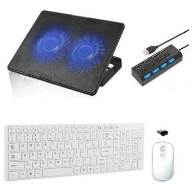 Imagem de Teclado, Mouse, Suporte Cooler 2x Hub Notebook Acer - Branco - BD Net