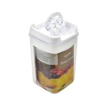 Imagem de Pote Hermético Quadrado 450ml Branco - Aliança