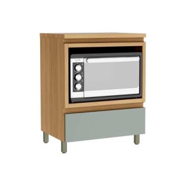 Imagem de Módulo Cozinha Nesher Rainha Balcão p/ Forno 1 Porta c/Tampo 70 cm Nat