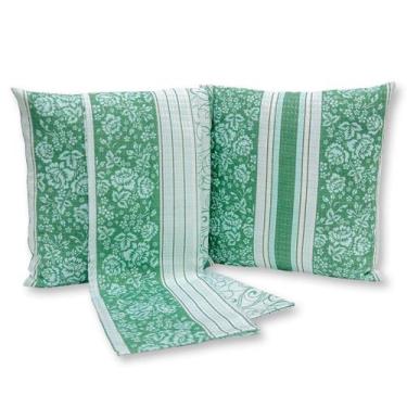 Imagem de Peseira CASAL + 2 Capas de Almofadas 40x40cm Piquet - Rafaloro, Verde 