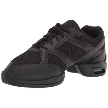 Imagem de Skazz by Sansha Tênis feminino Dance Studio para exercícios de malha de camurça acolchoada Caro P121m, Preto, 5.5