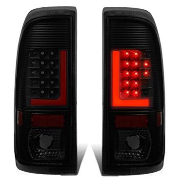 Imagem de DNA Motoring TL-F25008-LED-RD3D-BK-SM Par de luzes traseiras de barra de LED 3D compatíveis com 08-16 F-250-F-550 SD/09-16 F-350 F-450/15-16 F-550, preto/fumê
