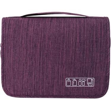 Imagem de Necessaire de viagem para pendurar resistente à água, bolsa organizadora de maquiagem, bolsa de cosméticos, bolsa de viagem para banheiro (vinho)