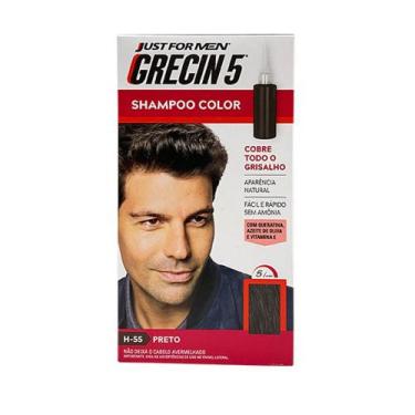 Imagem de Tonalizante Grecin 5 Men preto masculino 60ml fácil de usar - AOAP