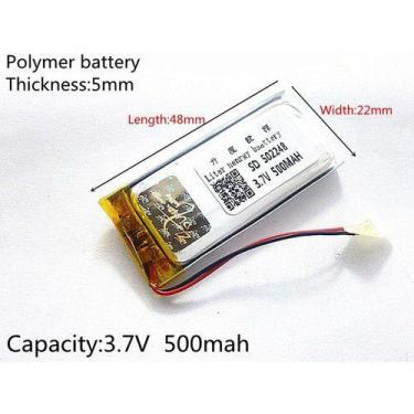 Imagem de Bateria Intercomunicador 3,7v 500mah 2 Fios 4mmx 22mm X 48mm - KMIG