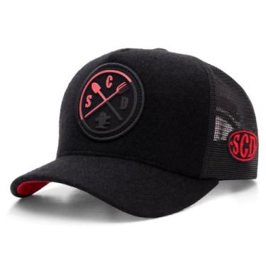 Imagem de Boné Sacudido's - Logo Redondo Fogo-Preto-Vermelho - Sacudidos