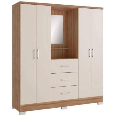 Imagem de Guarda Roupa / Roupeiro Carraro Roma 1181 4 Portas 3 Gavetas Com Espel
