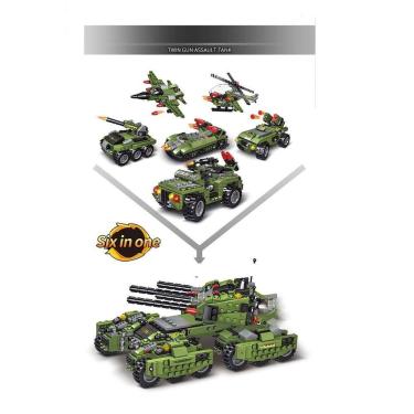 Imagem de 700 pcs blocos montar guerra exército super tanque avião